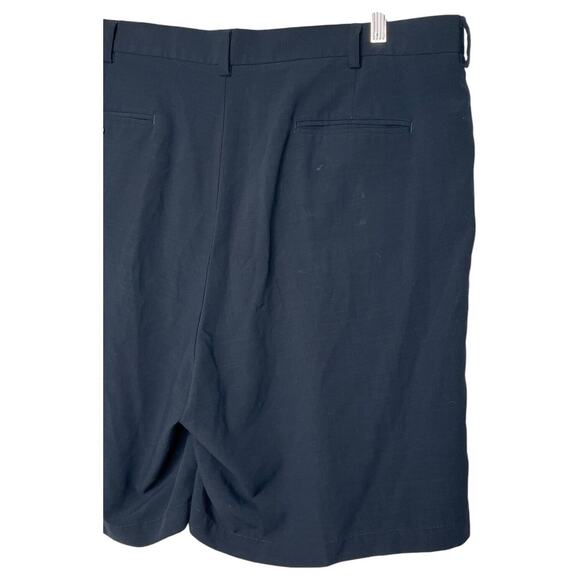 Nike Golf Shorts Mens 42 Pleated Front Chino Athletic Classic Casual Navy Blue - Picture 11 of 13